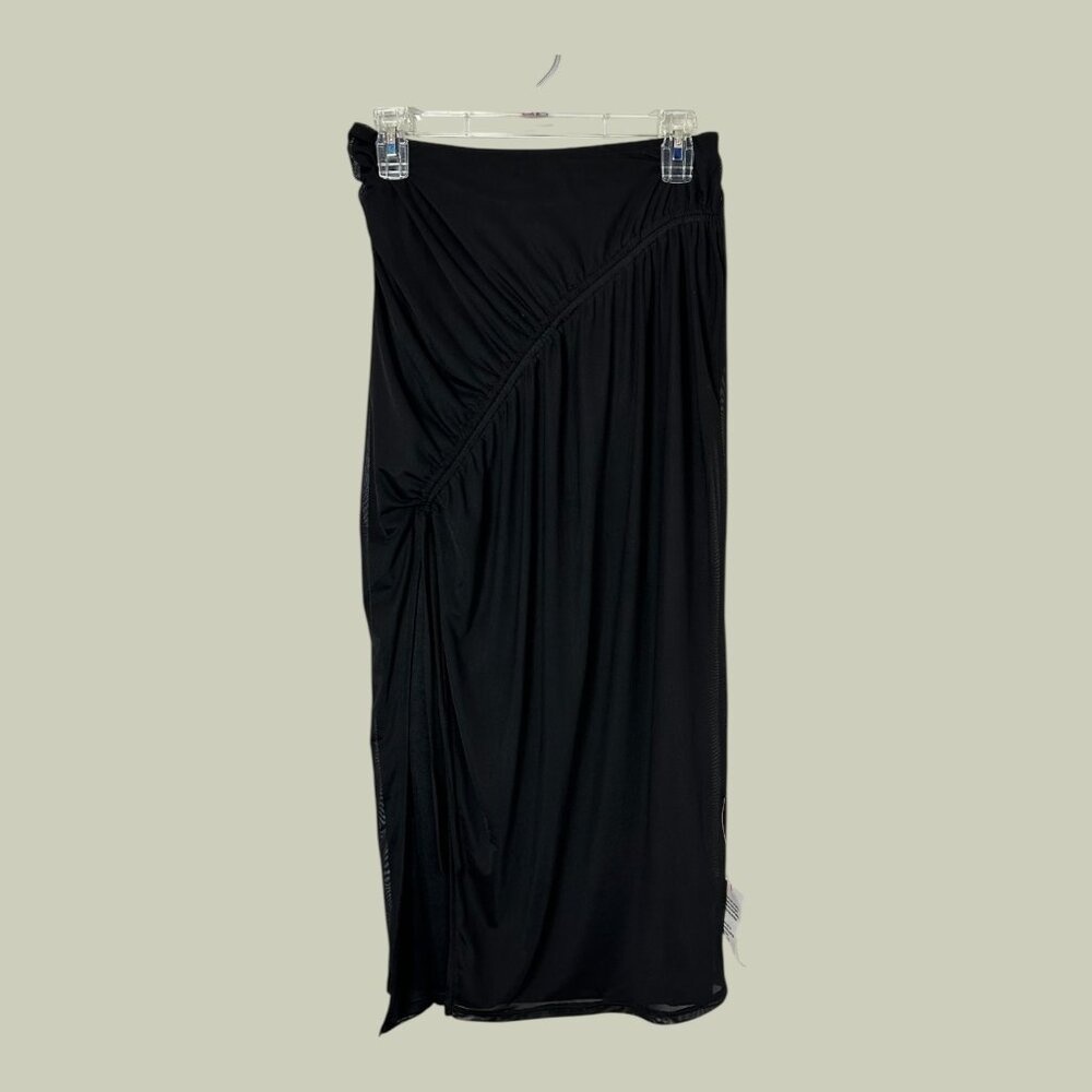 NWT Top Shop Bottom Bathing Skirt Drawstring Slit Cover Up Black US Size 6